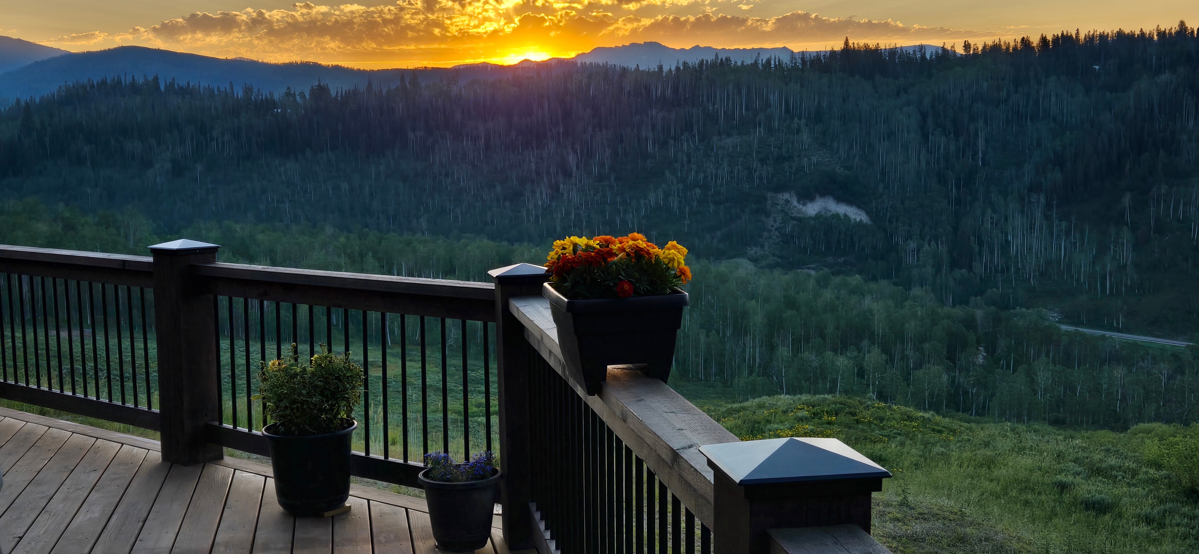 Colorado mountain sunrise golden hour